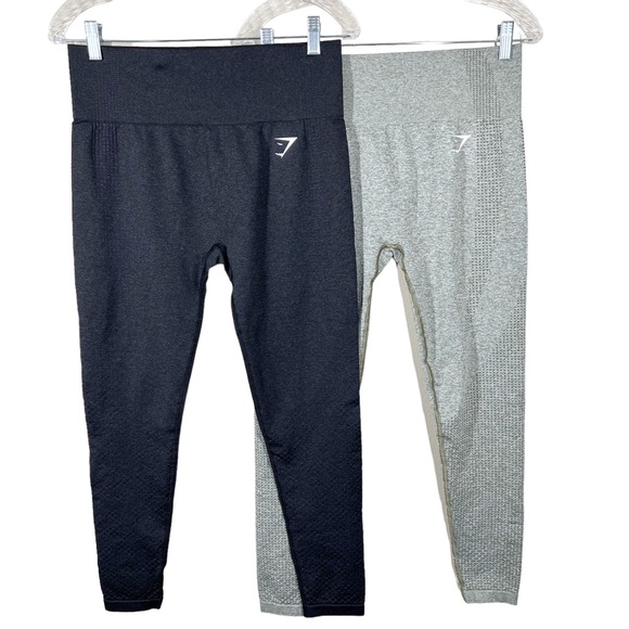 Gymshark Pants - Gymshark Womens Seamless Workout Leggings Lot of 2 Dark Gray and Green